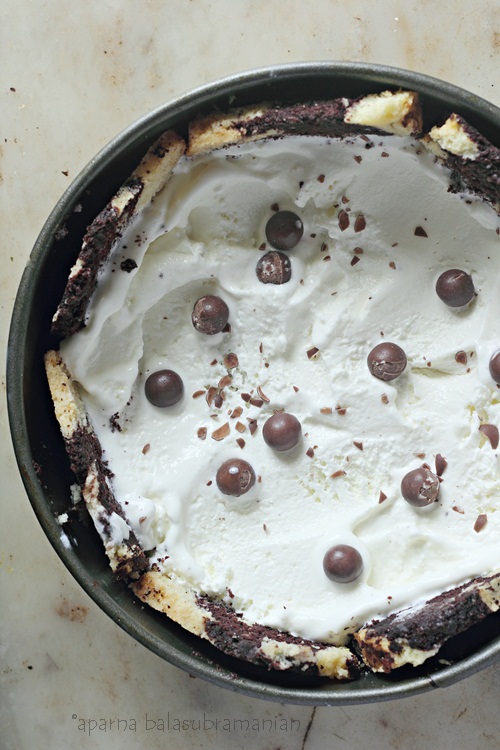 Ice Cream Cake in the making